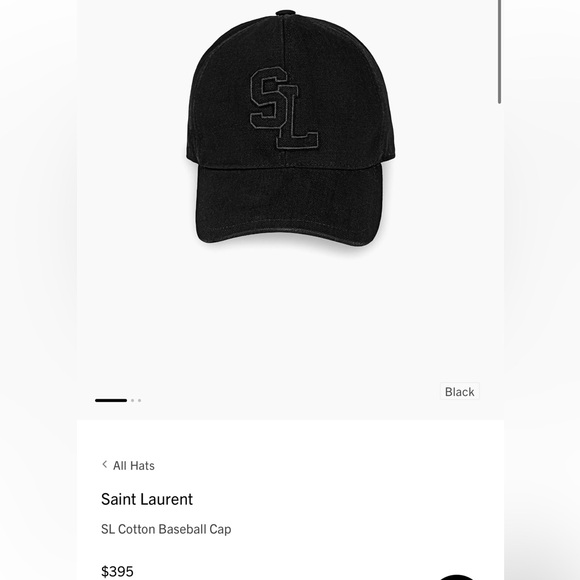 Saint Laurent Cotton Baseball Cap - Picture 1 of 5